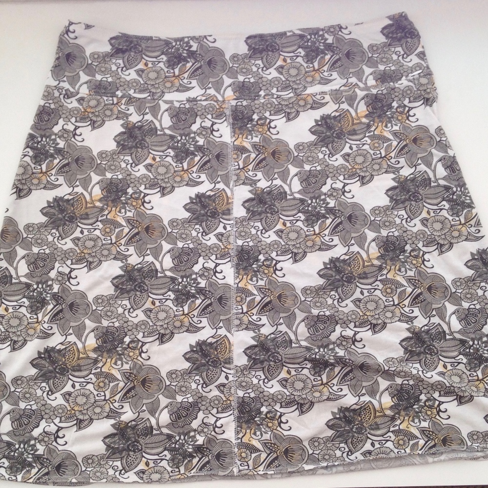 Floral A Line Jersey Skirt
